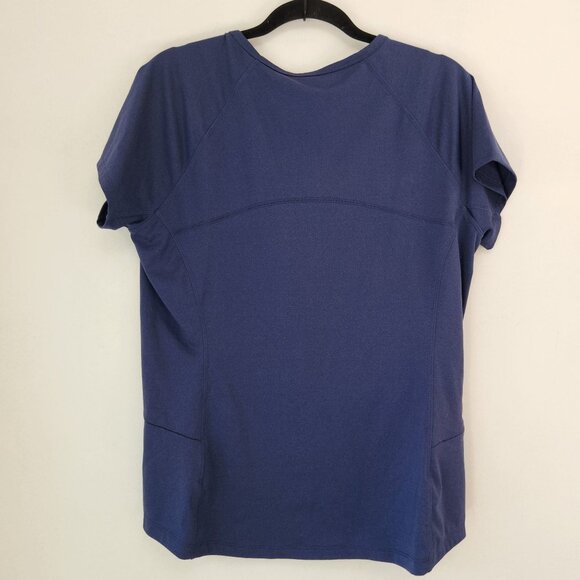 Title Nine Sunbuster Navy Blue Short Sleeve Athletic Top Shirt Golfing Tennis L - Picture 2 of 7